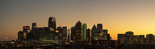 Dallas skyline at dusk