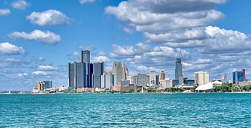 Detroit skyline from the river
